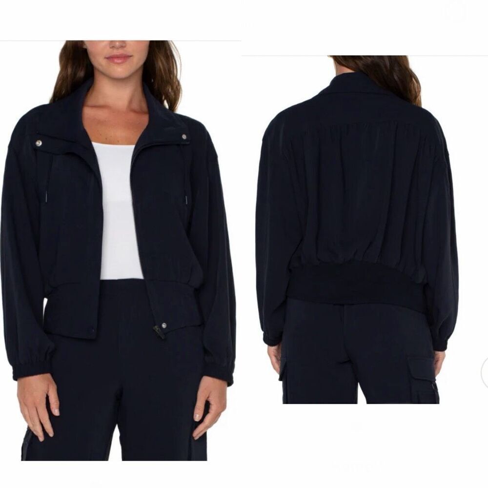 LIVERPOOL LOS ANGELES Luna Blue Zip Up Dolman Jacket-L